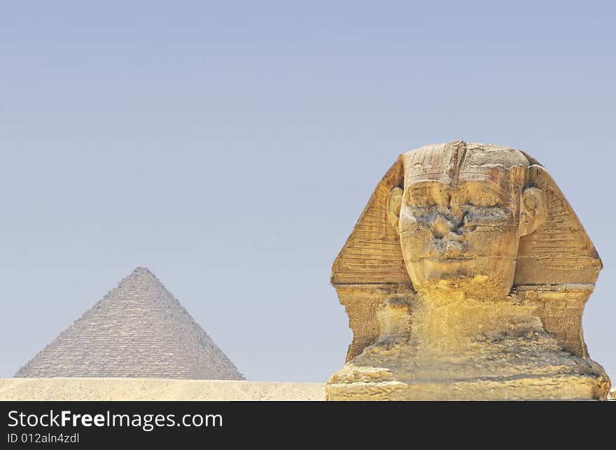 The great pyramid and Sphinx taken in Cairo Egypt Africa