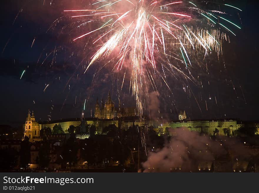 Fireworks in Prague