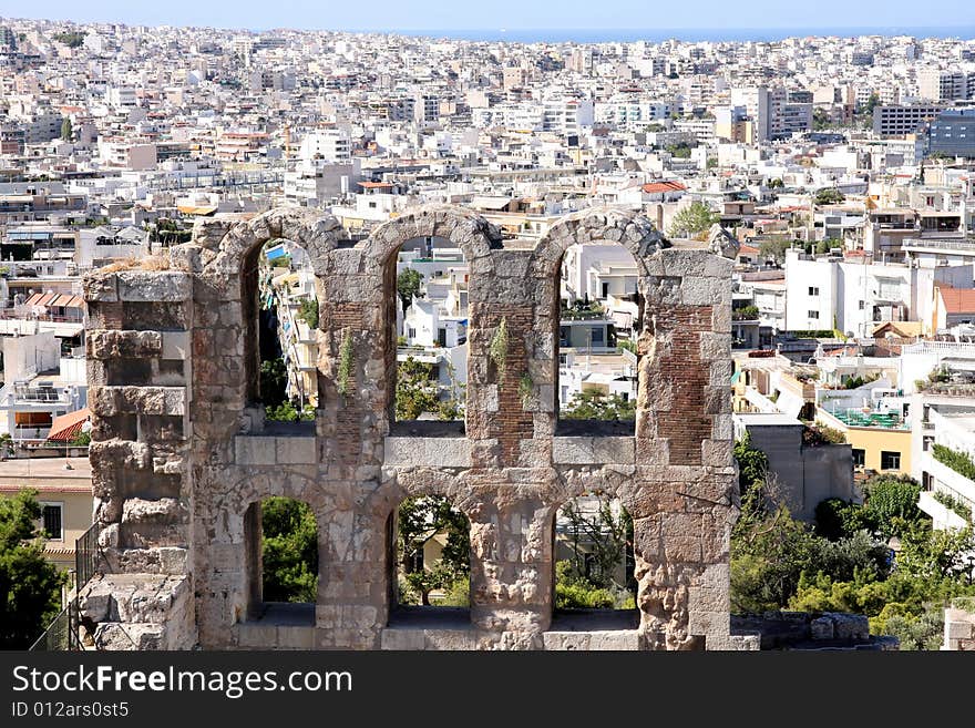 Details of acropolis theater, Acropolis in Athens � Greece