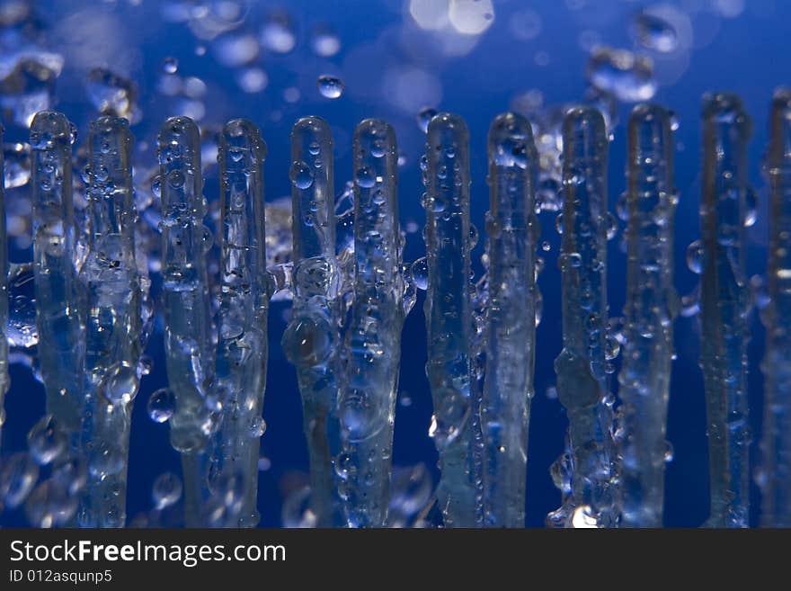 Ice and water drops