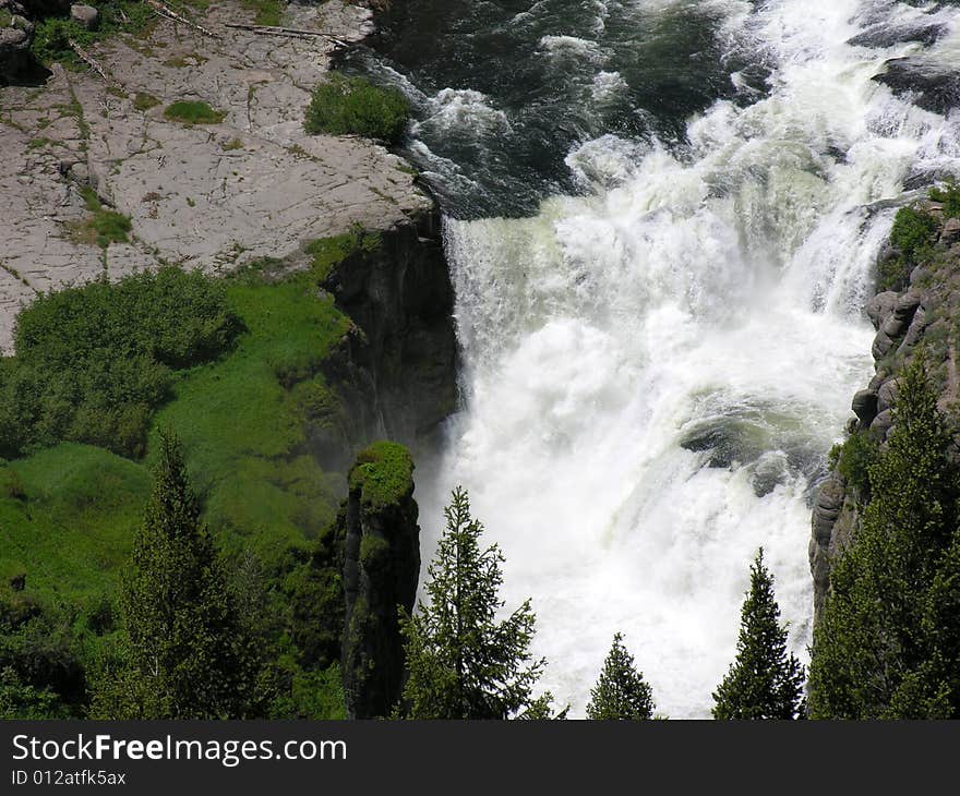 This was taken of the Lower Mesa Falls in Idaho.  We were quite a ways above this - I could see no other traveled path closer than this.