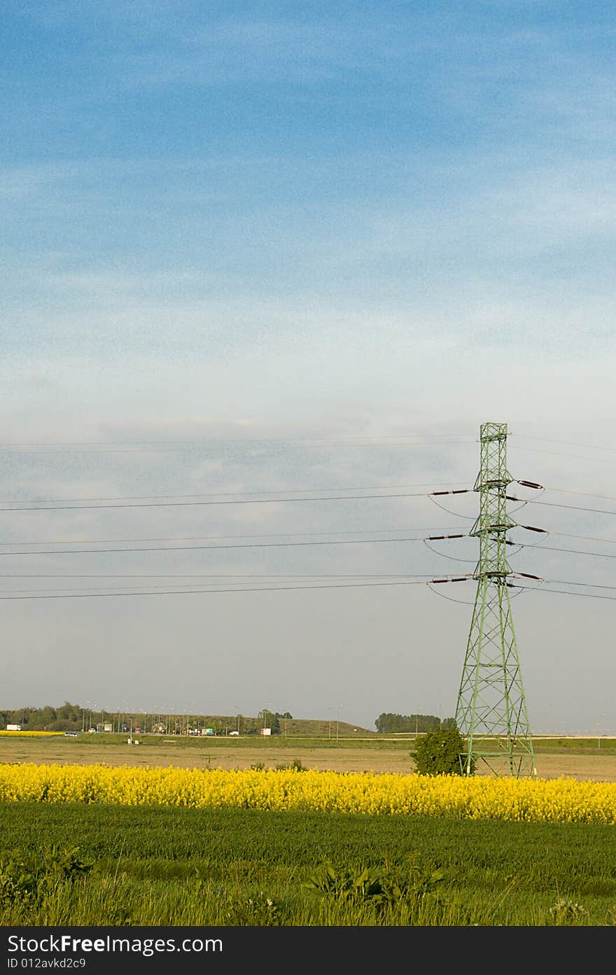 The very tall poles. Energy line