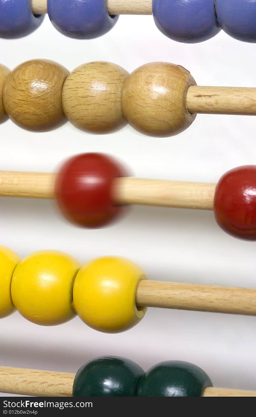 A wooden abacus with selective focus