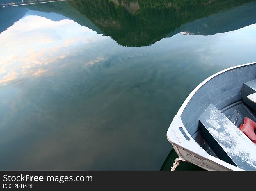 A boat dock service station in the wilderness. A boat dock service station in the wilderness