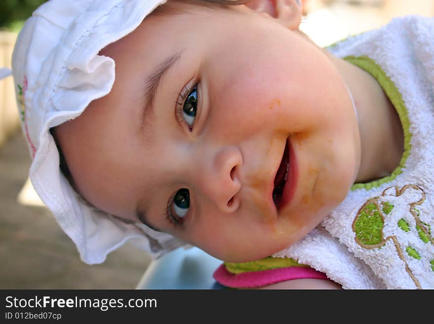 Happy messy baby