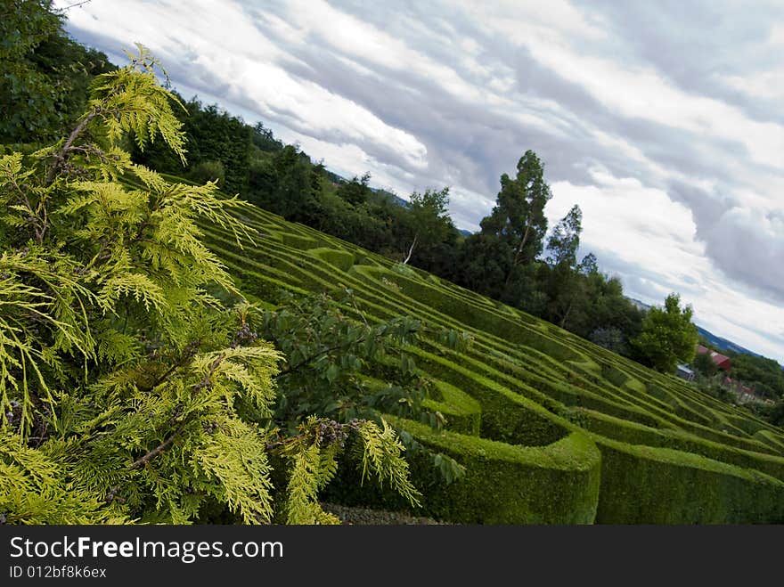 Celtic maze in Wicklow, Ireland.