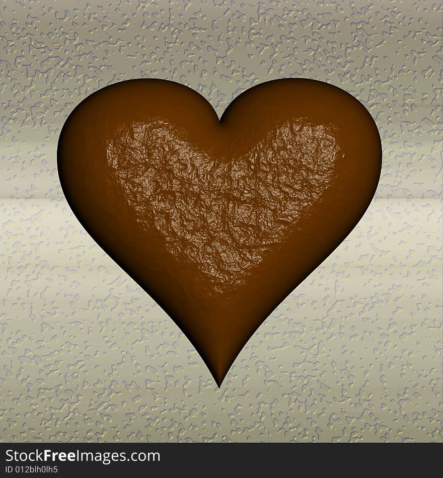 Grunge Brown Rock Heart