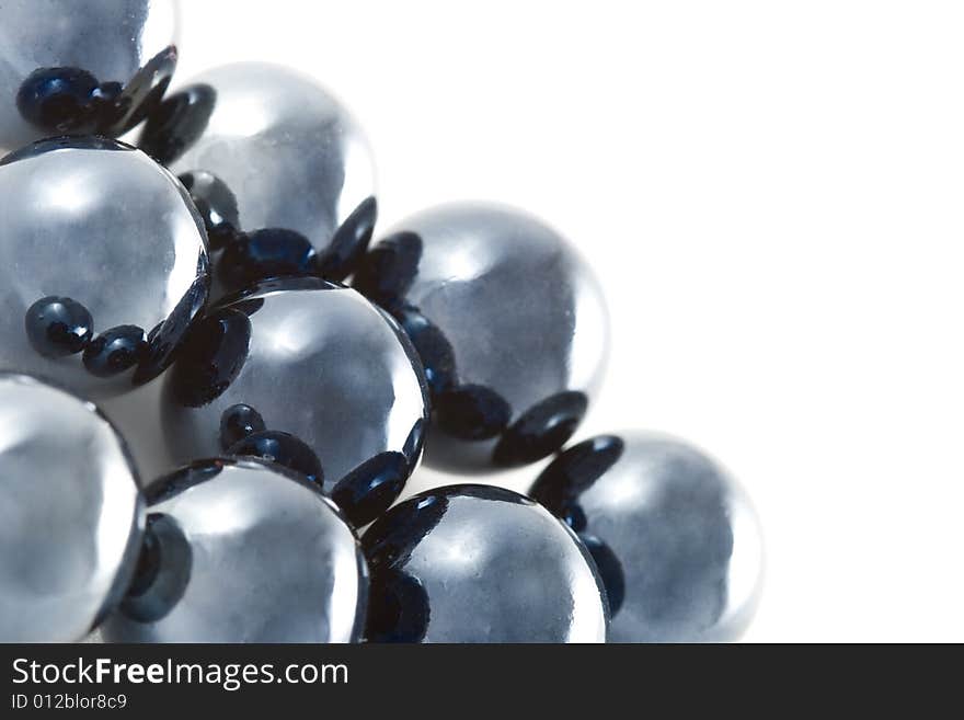 Glass balls with copy space, white background