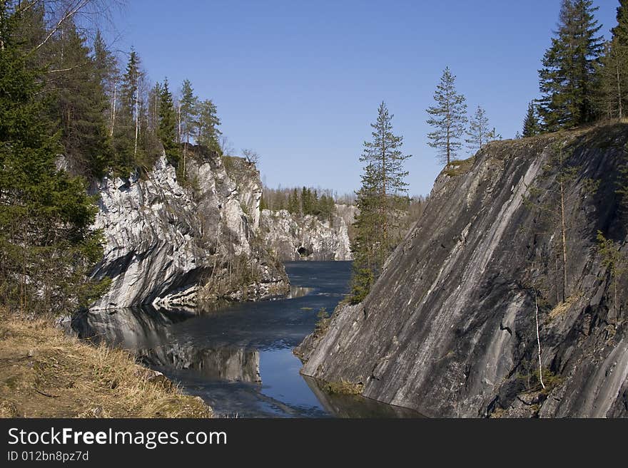 Marble lake and Kareliyas, Russia