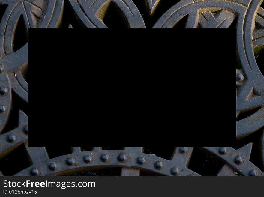 Metal Grating Background With Black Copy Space