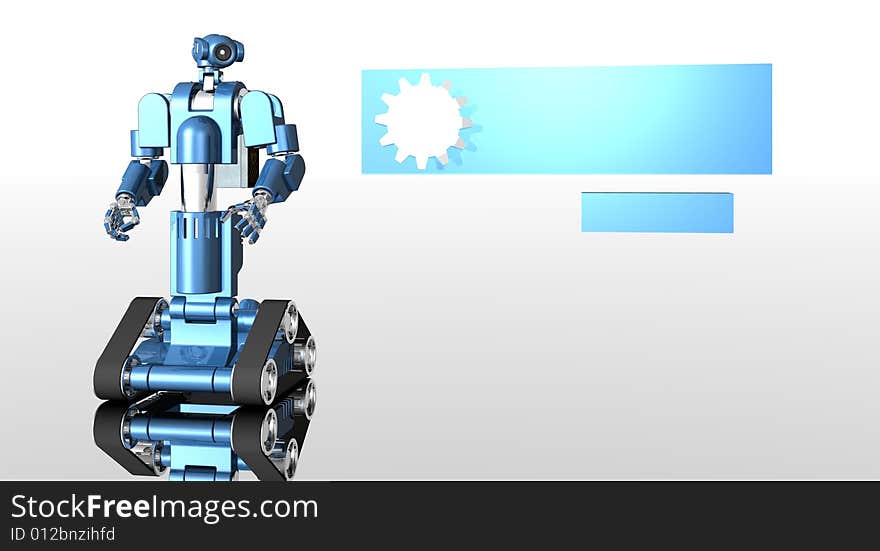 A 3d render of futuristic robot