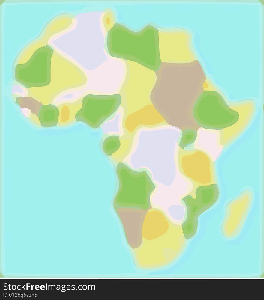 A fully scalable vector illustration of an abstract map of the continent of Africa. A fully scalable vector illustration of an abstract map of the continent of Africa.