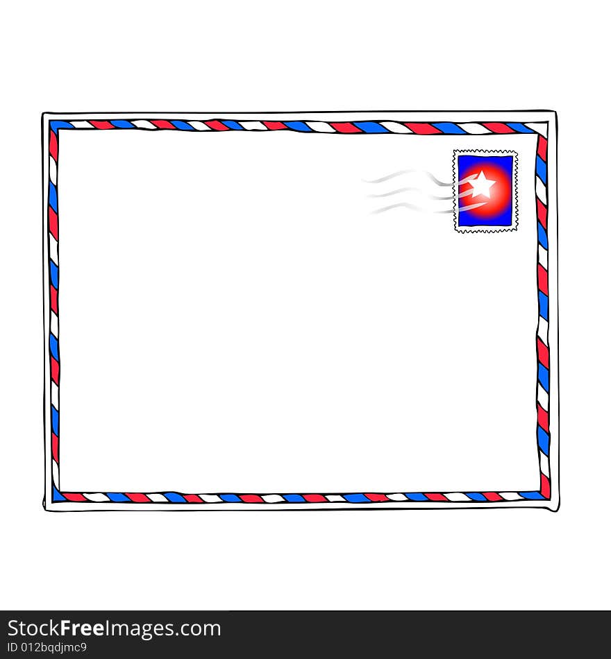 A scalable vector illustration of a blank airmail envelope. A scalable vector illustration of a blank airmail envelope.