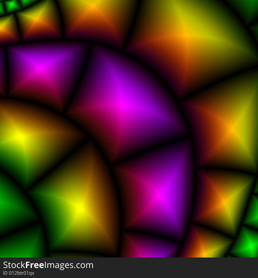 Decorative background from the colored crystals against the black background. Illustration. Decorative background from the colored crystals against the black background. Illustration.