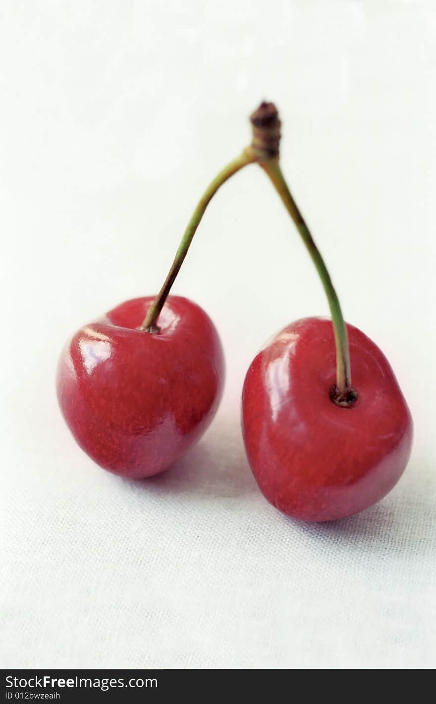 Red cherry in two faces