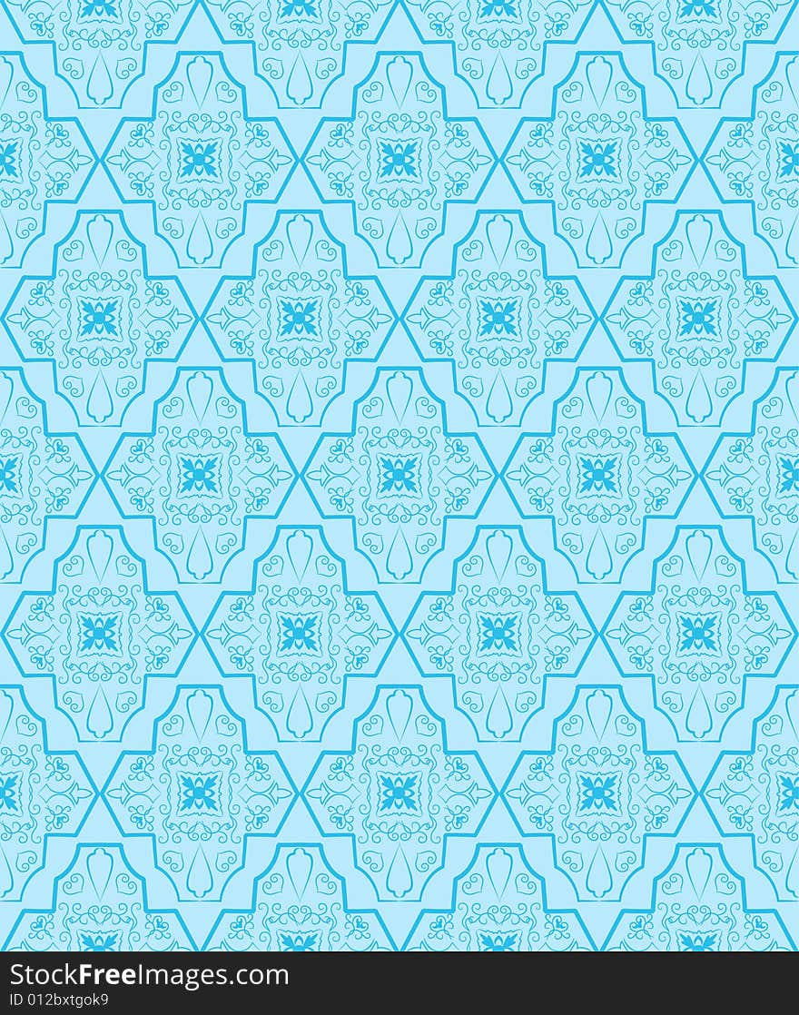 Blue seamless pattern. Vector illustration