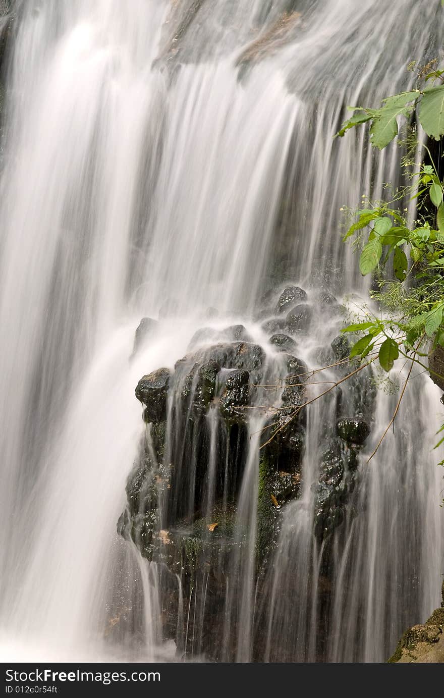 Falls about a watermill. Last month summer