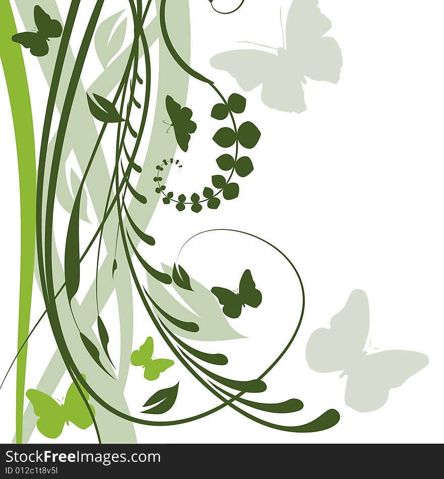 Abstract floral background, vector illustration