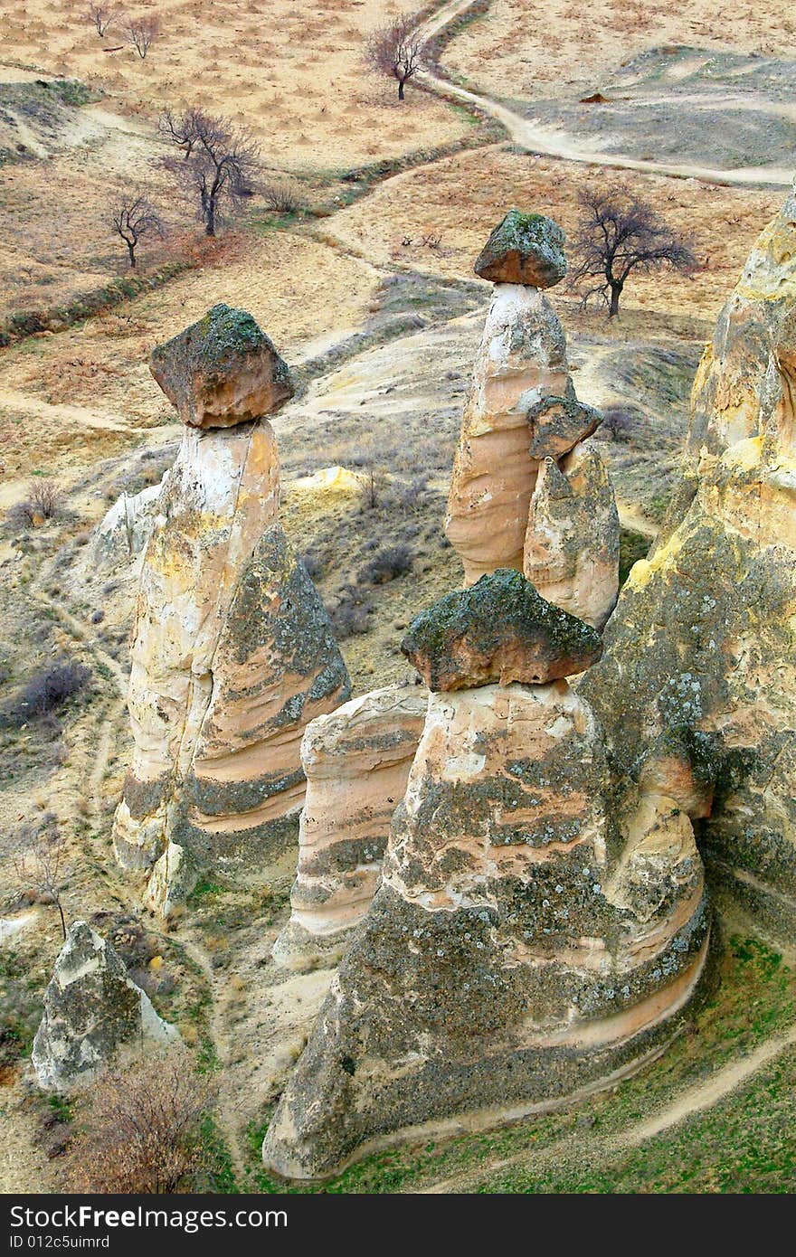 Multiple rock formations, cappadoccia, turkey