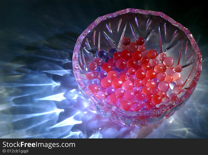 Still life with bowl & coloured ball. Still life with bowl & coloured ball