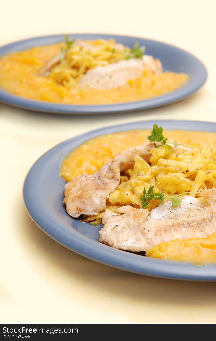 Alaska Pollock With Mango Sauce