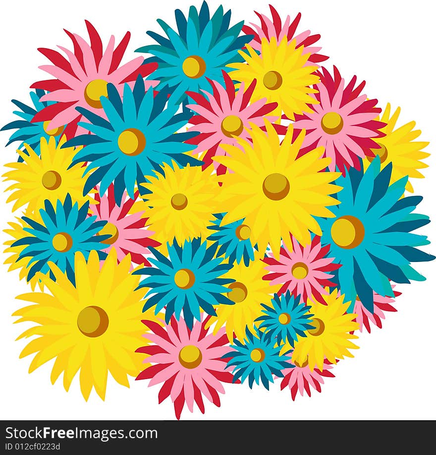 A lot of flowers drawing in vector. A lot of flowers drawing in vector