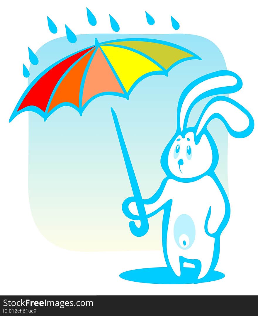 Rabbit with umbrella