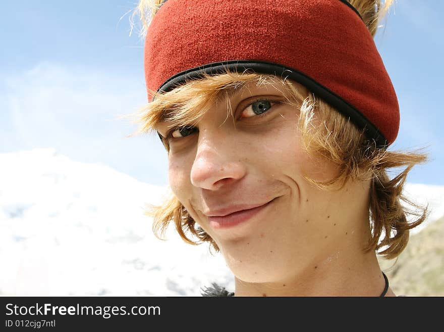 Hiker in Caucasus mountains, Bezengy