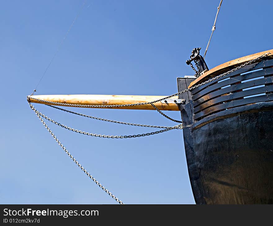 Prow of an old wooden boat