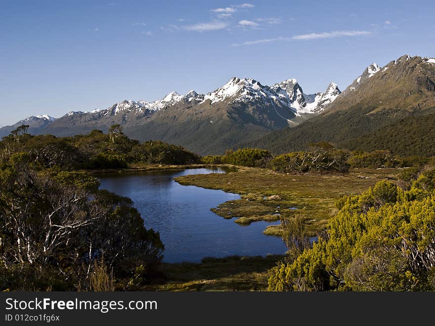 Mountain and lake