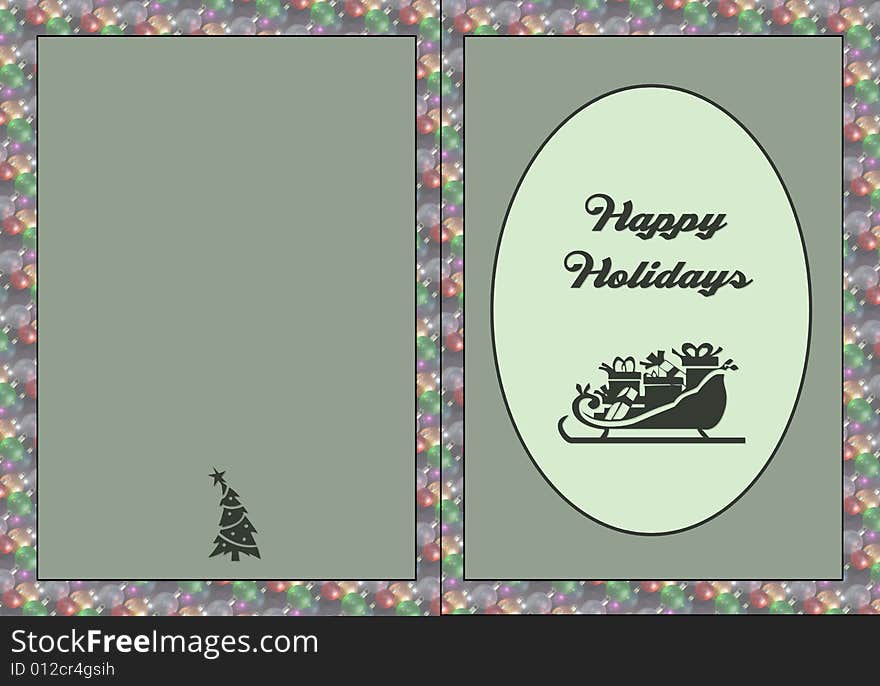 Card with illustration and Happy Holidays