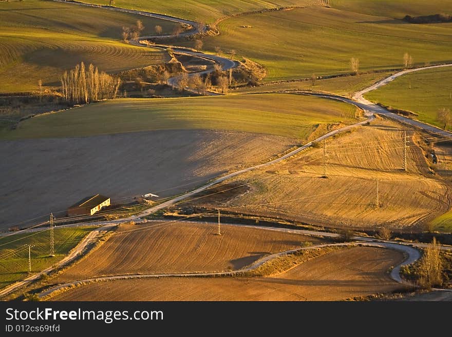 Green and yellow landscape