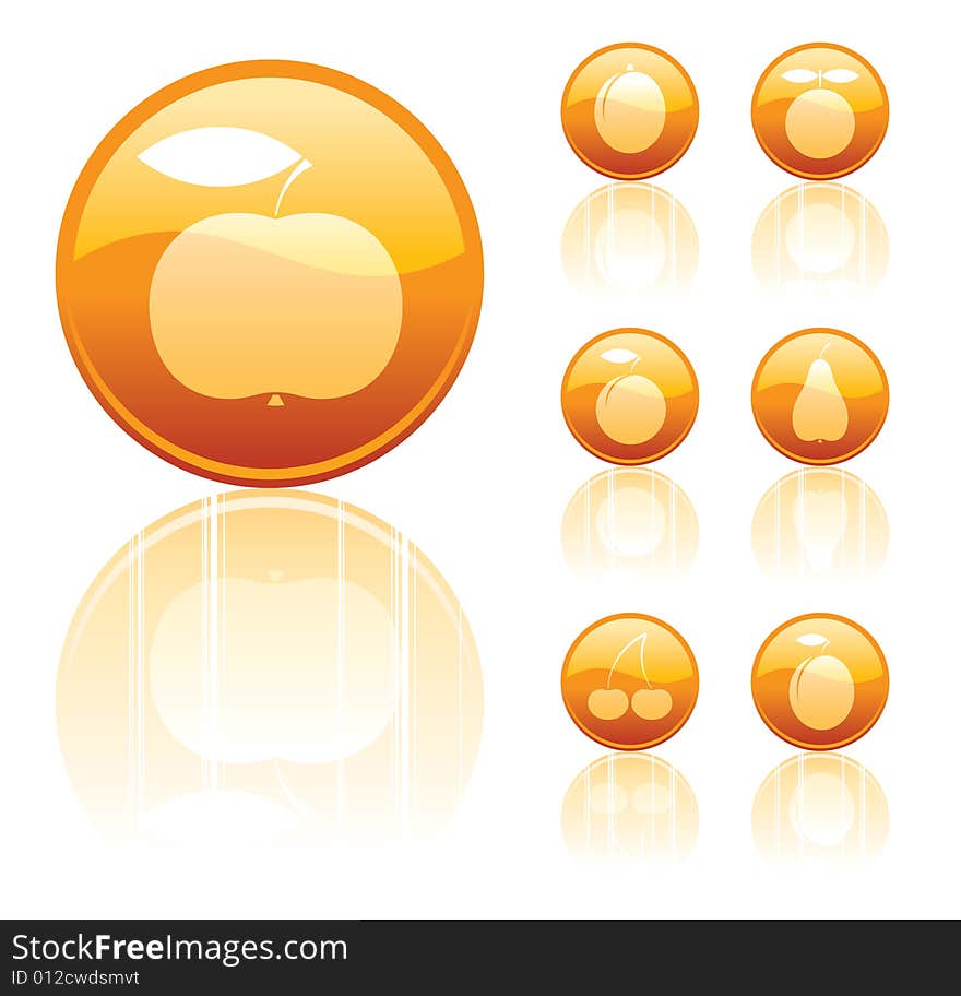 Vector illustration of a fruits icons set.