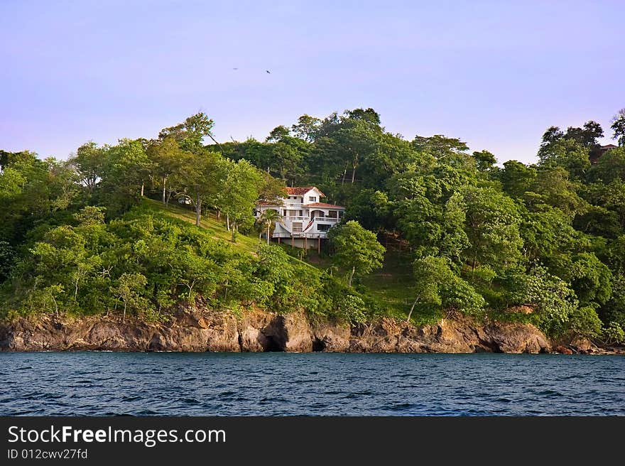 Large White House on Tropical Island