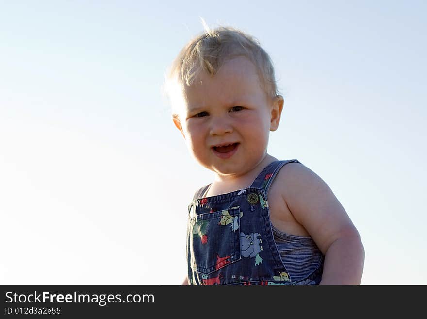 Portrait of little cute baby.