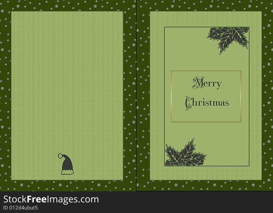 Card with illustration and Merry Christmas. Card with illustration and Merry Christmas