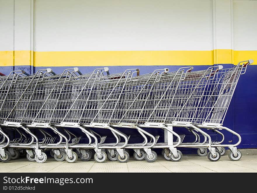 Line of Shopping Carts