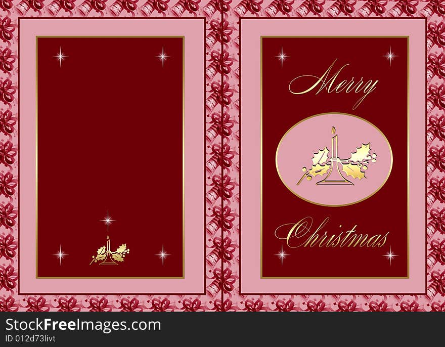 Card with illustration and Merry Christmas. Card with illustration and Merry Christmas