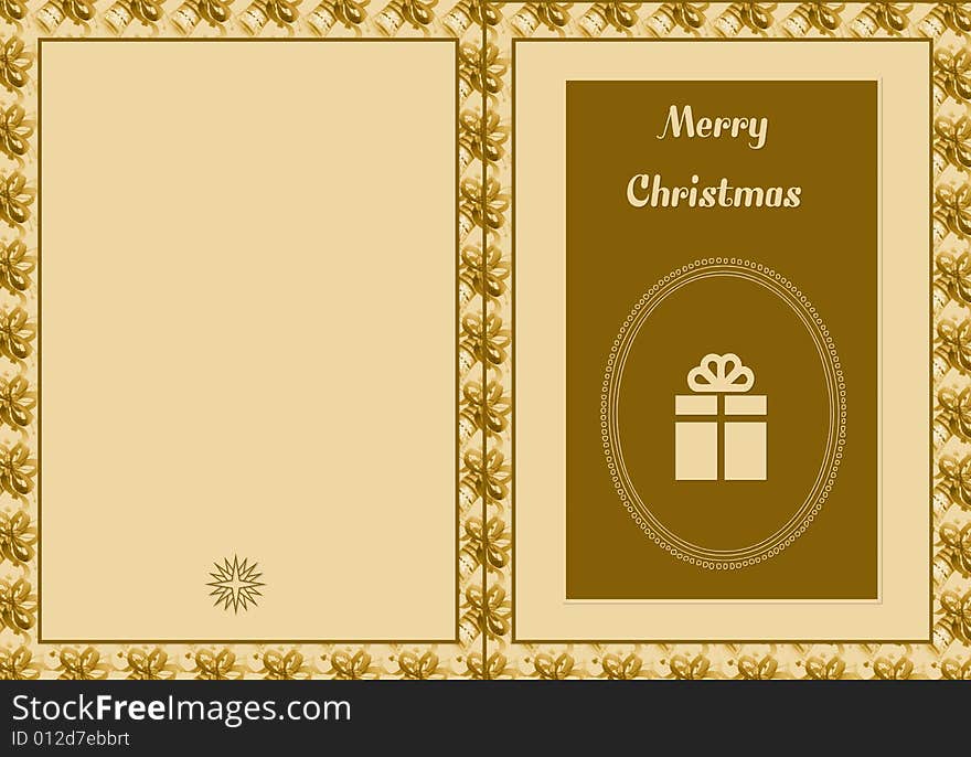 Card with illustration and Merry Christmas. Card with illustration and Merry Christmas