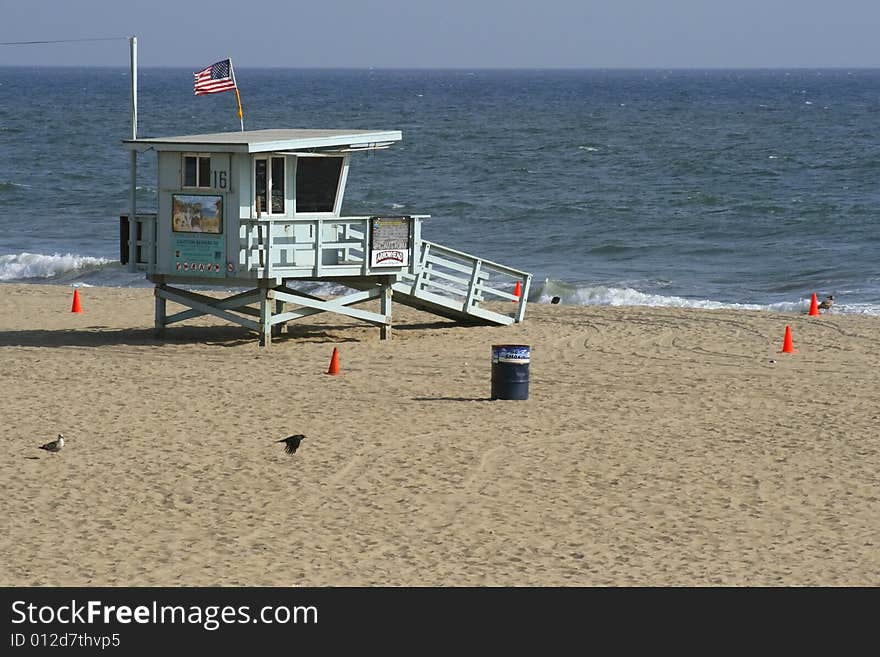 Sunny afternoon at Santa Monica Beach in California. Sunny afternoon at Santa Monica Beach in California.