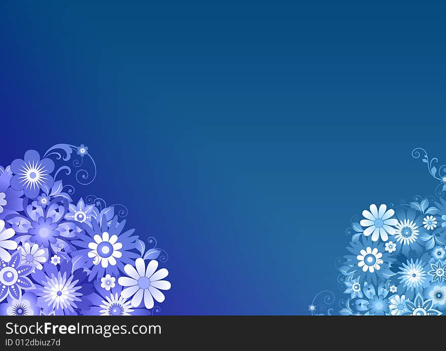 The good looking blue floral background in mind blowing blue gradient. The good looking blue floral background in mind blowing blue gradient