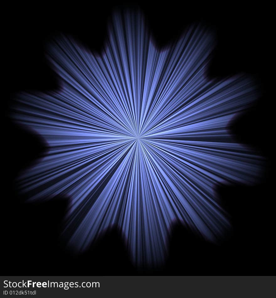 Bright blue star over black