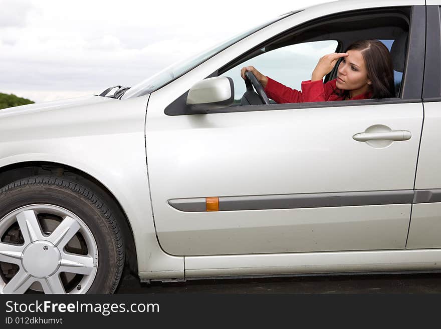 Woman in car