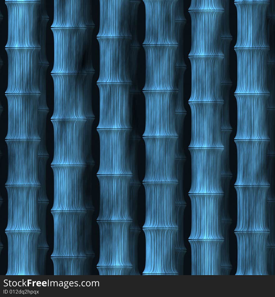 blue bamboo background with shadows, tiles seamlessly