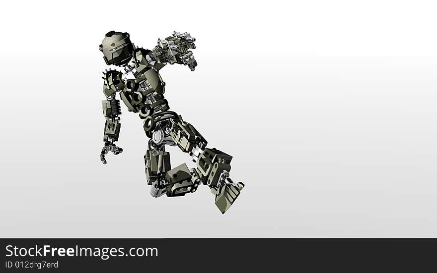 A 3d render of futuristic robot