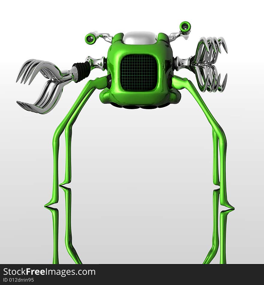 A 3d render of futuristic robot