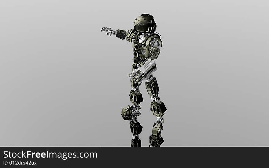 A 3d render of futuristic robot