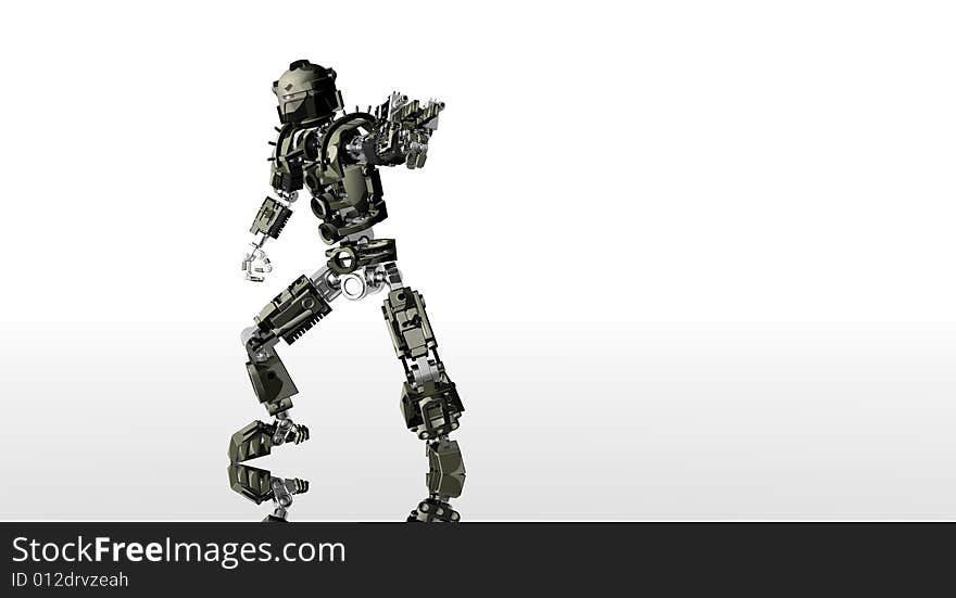 A 3d render of futuristic robot