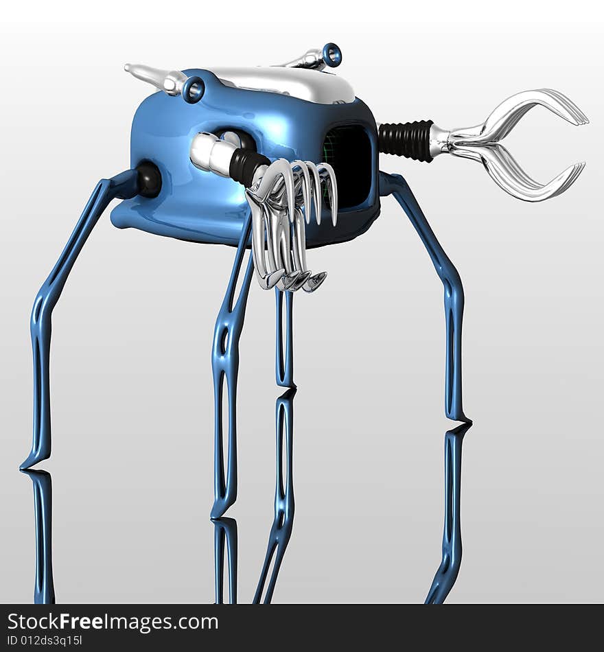 A 3d render of futuristic robot