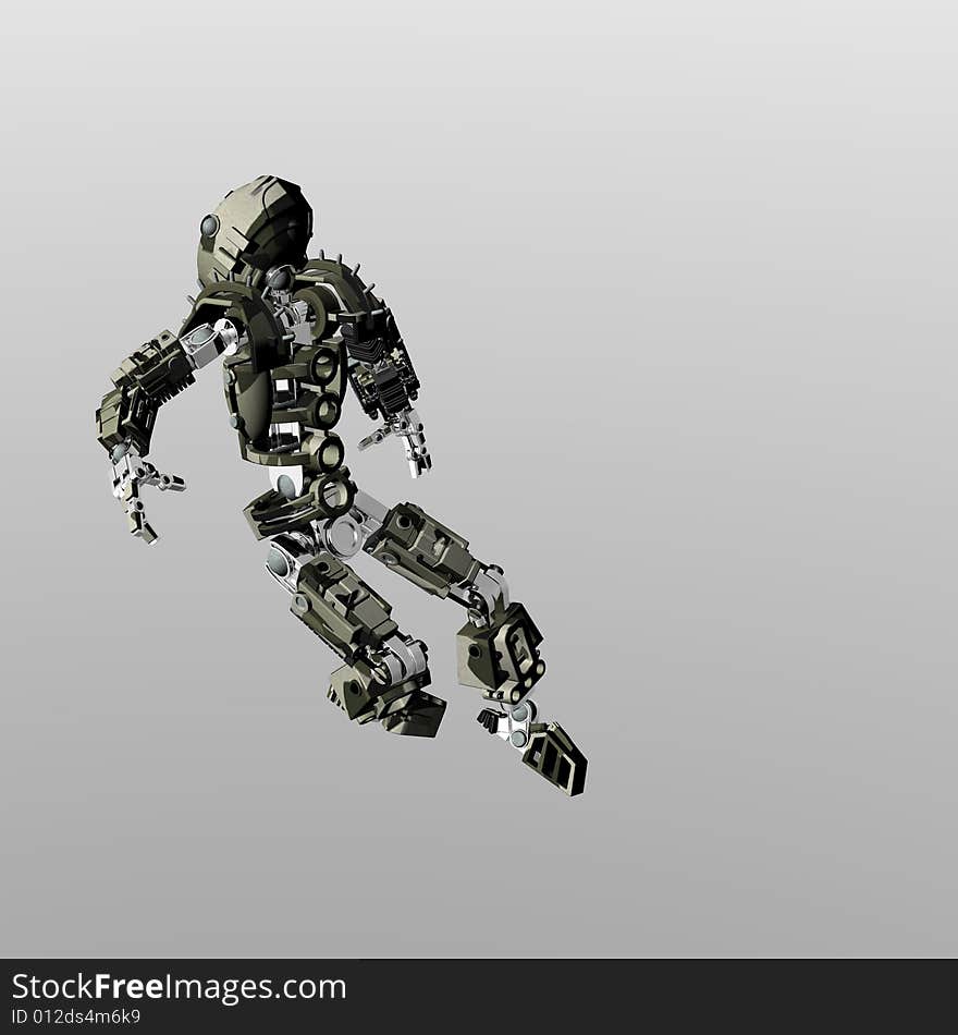 A 3d render of futuristic robot